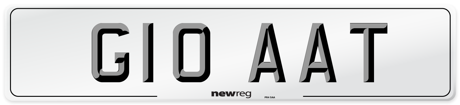 G10 AAT Number Plate from New Reg